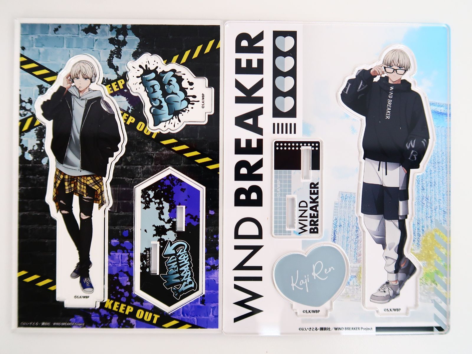 【中古】アクリルウィンドウ ホワイト 割れあり 2点セット WIND BREAKER 梶蓮 アクリルスタンド/Glasses・ストリート