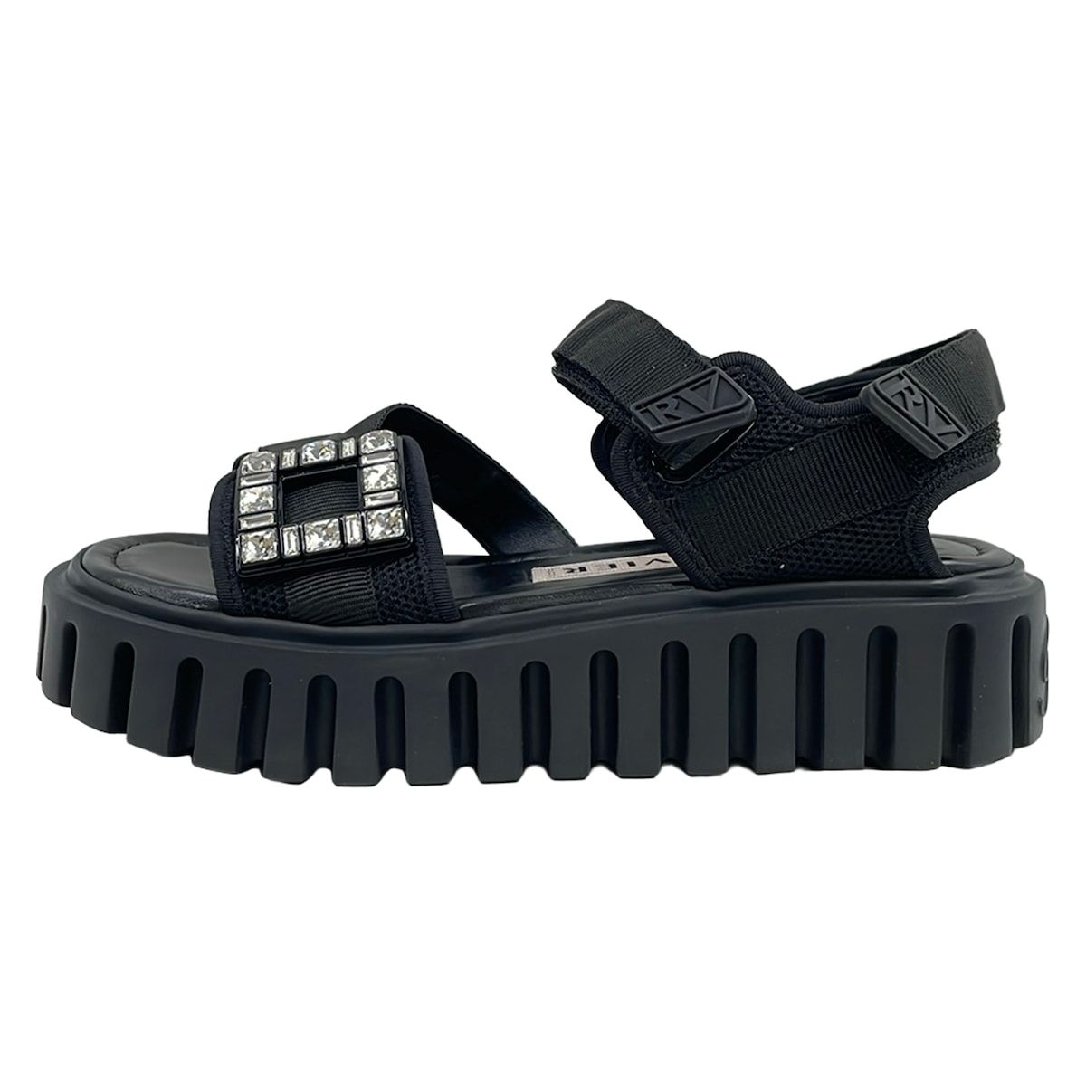 RogerVivier(ロジェヴィヴィエ) サンダル 38 レディース - 黒 ビジュー