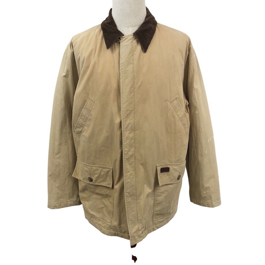 90年代/90’s ヴィンテージ Polo by Ralph Lauren/ポロバイラルフローレン ハンティングジャケット 襟コーデュロイ 中綿 キルティング フラップポケット アウター China製 Lサイズ ベージュ