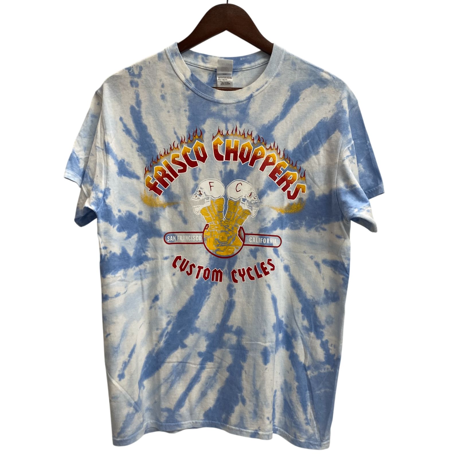 フリスコチョッパーズ FRISCO CHOPPERS タイダイ スカル Tシャツ ブルー Mサイズ 201MT-6309 VB