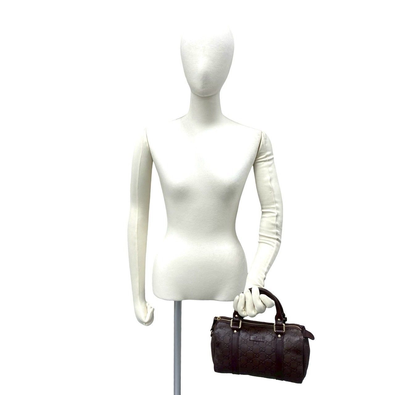 極 美品 希少品 GUCCI グッチ シマ GG ロゴ 柄 刻印 レザー 本革