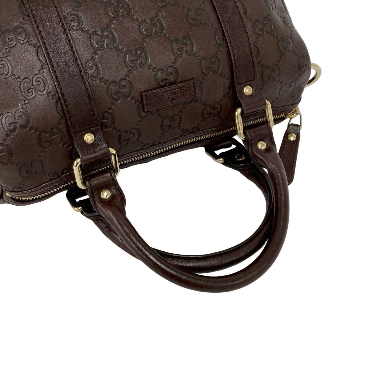 極 美品 希少品 GUCCI グッチ シマ GG ロゴ 柄 刻印 レザー 本革