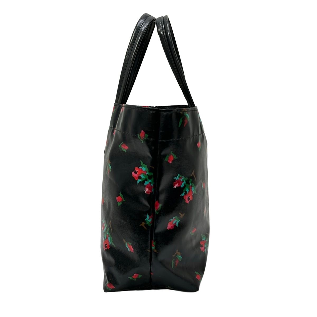 FEILER(フェイラー) トートバッグ美品 - 黒×レッド×マルチ 花柄 - メルカリ