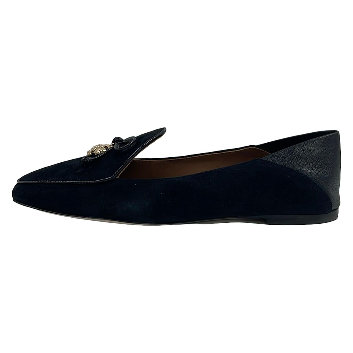TORY BURCH(トリーバーチ) フラットシューズ 6 1/2 レディース - 黒 リボン レザー