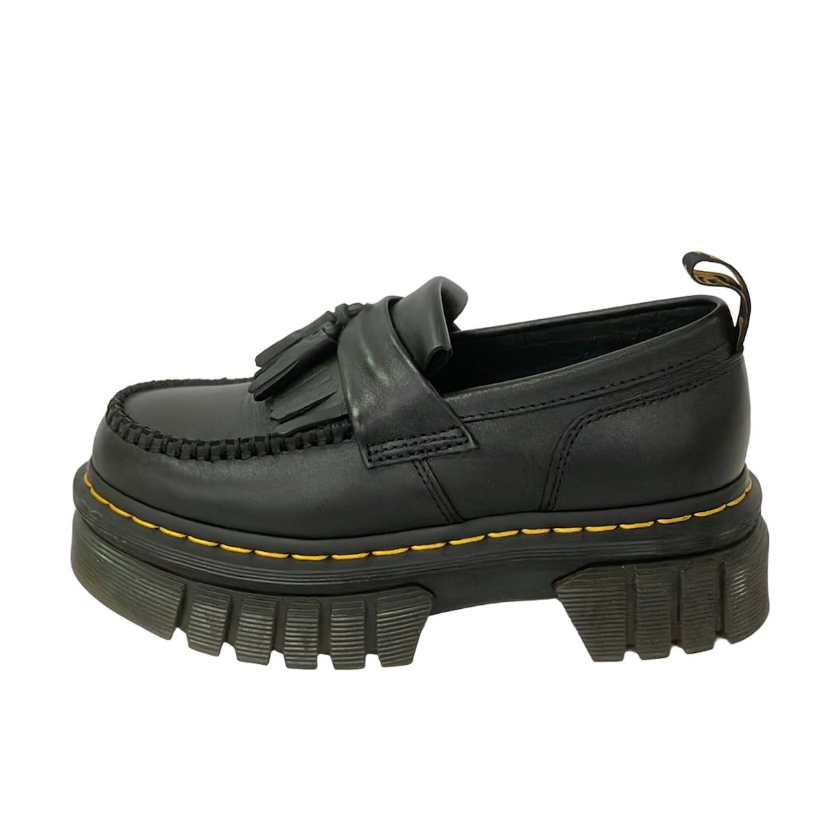 Dr.Martens(ドクターマーチン) ローファー EU 37 レディース - 黒 プラットフォーム/フリンジ/タッセル/インソール取外し可 レザー