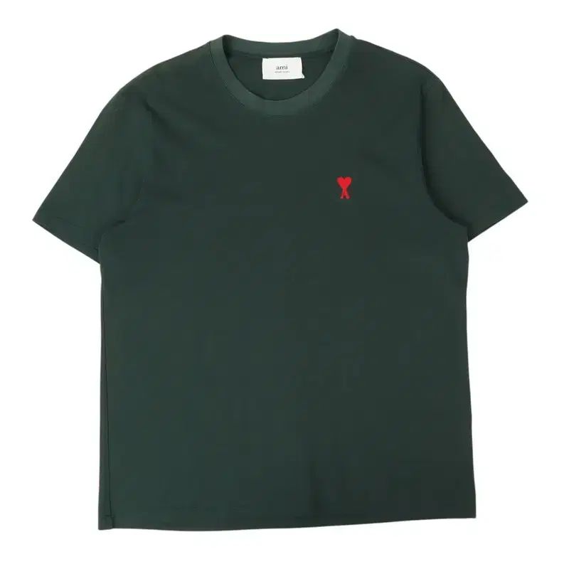 アミ グリーン ハート ロゴ Tシャツ