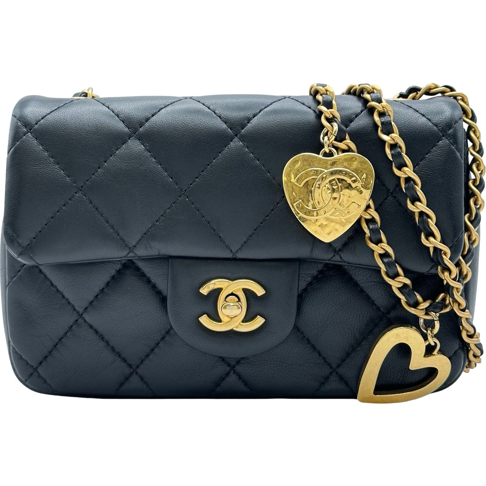シャネル CHANEL ミニフラップバッグ18 AS3457 ブラック ゴールド金具 ラムスキン レディース ショルダーバッグ