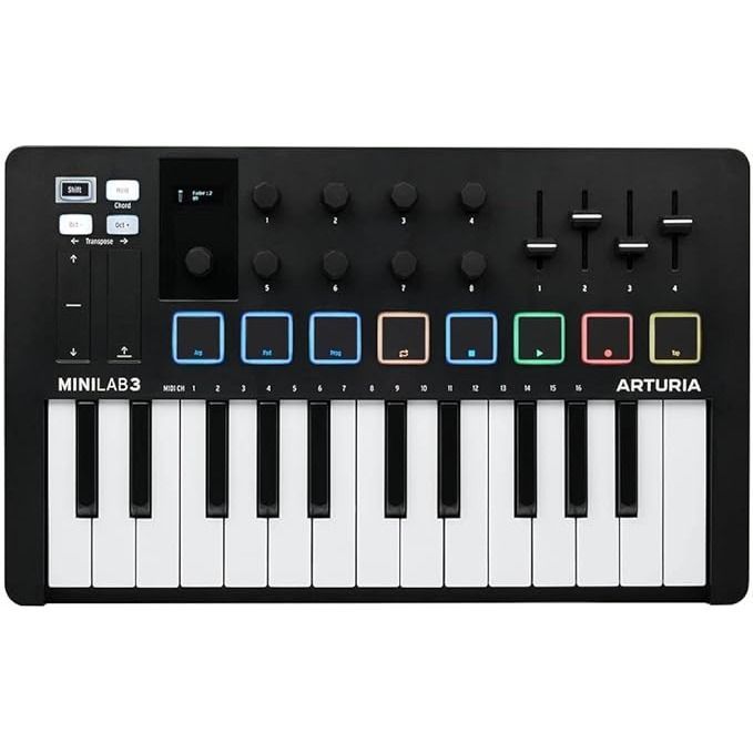 【新品】ARTURIA MINILAB 3 BK MIDI キーボード ＆ パッド・コントローラー　ブラック　アートリア　arturia