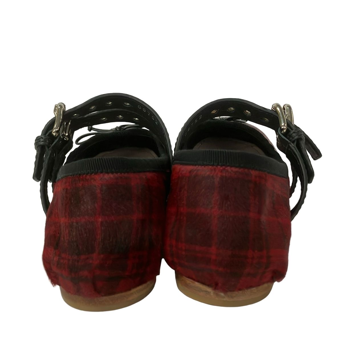 miumiu(ミュウミュウ) フラットシューズ 35 1/2 レディース レッド×黒