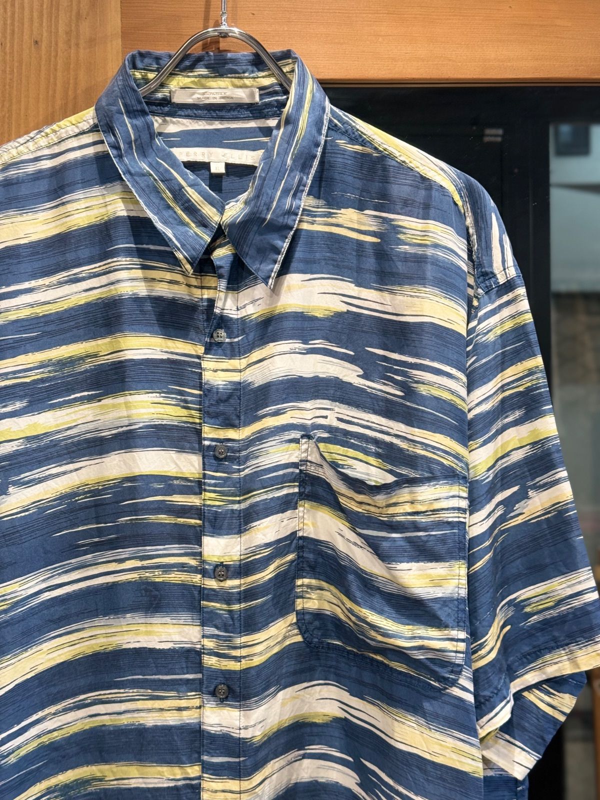 2000's~ PERRY ELLIS　S/S SILK SHIRT　SIZE : XL　ペリーエリス　シルク　シャツ
