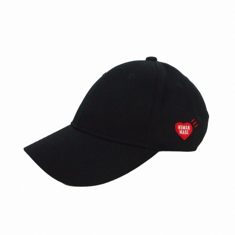 ヒューマンメイド HUMAN MADE HEART BADGE 6PANEL TWILL CAP ハートバッジ 6パネル ツイルキャップ 帽子 ブラック 黒 HM31GD031