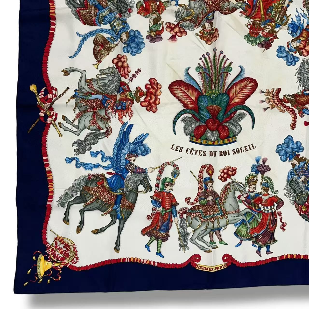 HERMES エルメス スカーフ シルク カレ90 Les Fêtes du Roi Soleil