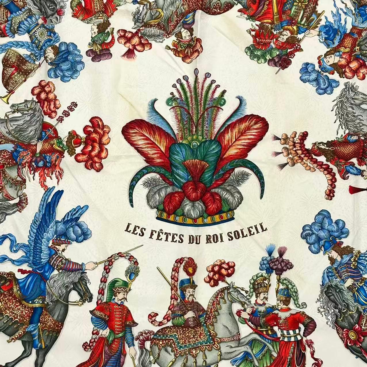 HERMES エルメス スカーフ シルク カレ90 Les Fêtes du Roi Soleil