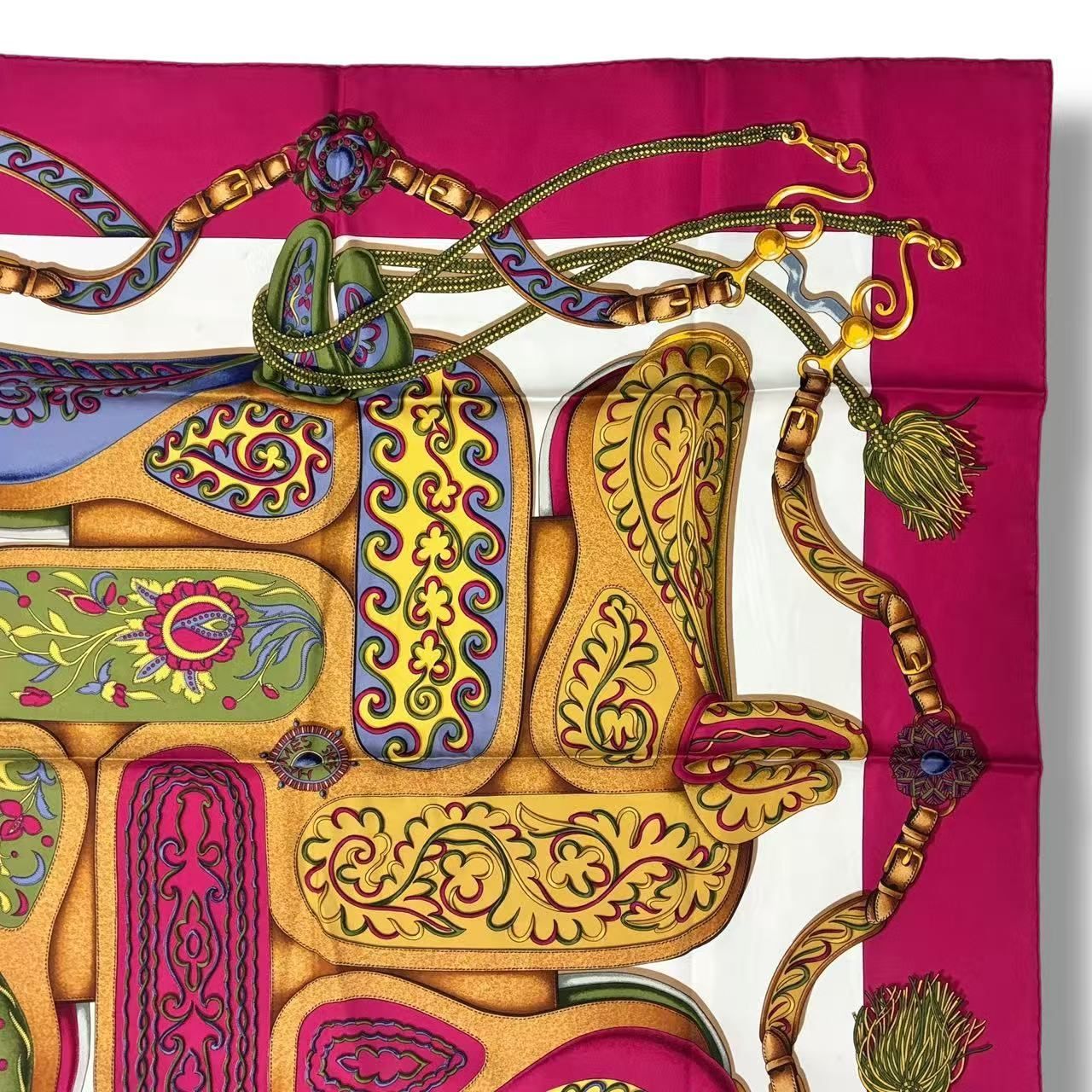 美品 HERMES エルメス スカーフ シルク カレ90 FESTIVAL