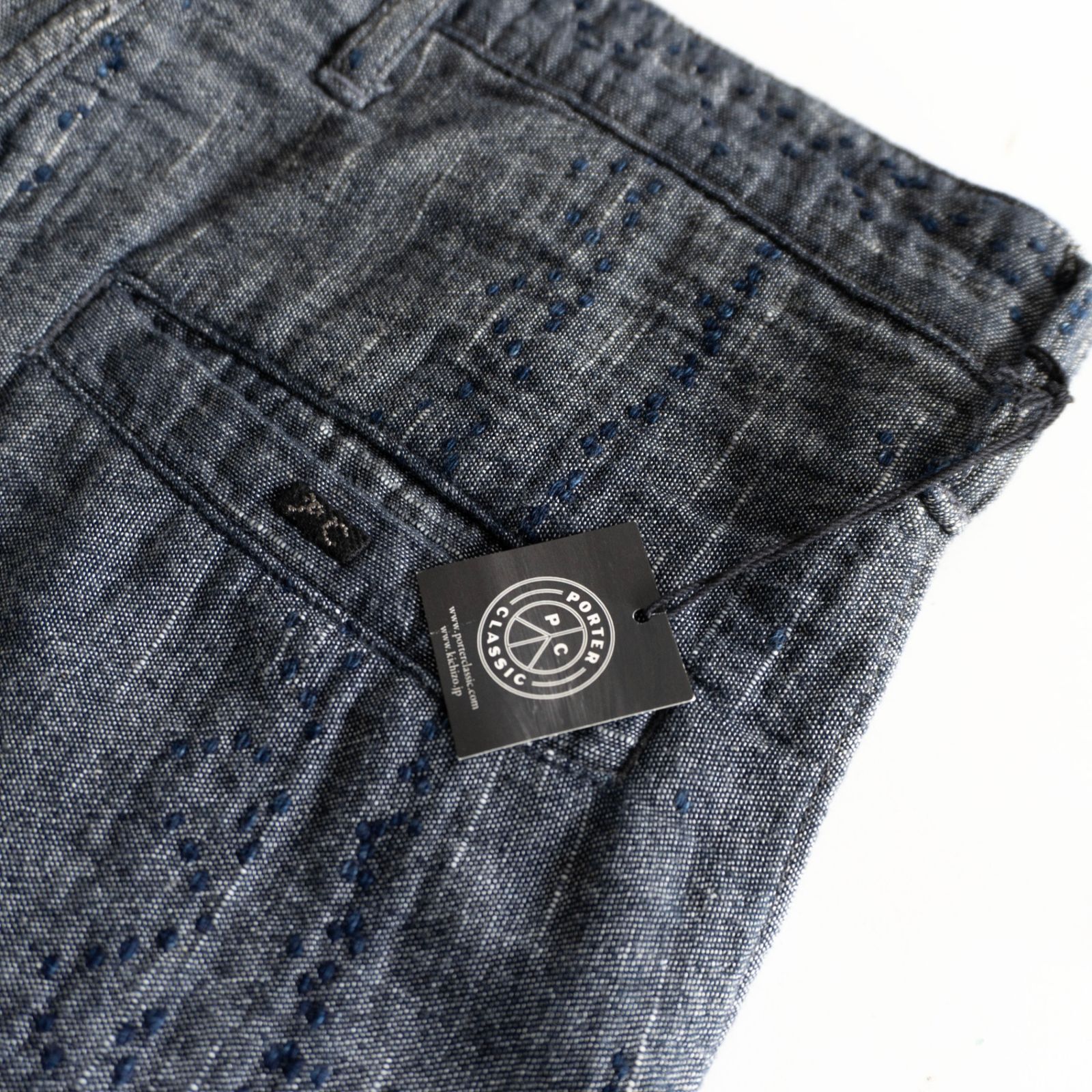 極美品】PORTER CLASSIC【NEW SASHIKO CROPPED PANTS】S ニュー刺子