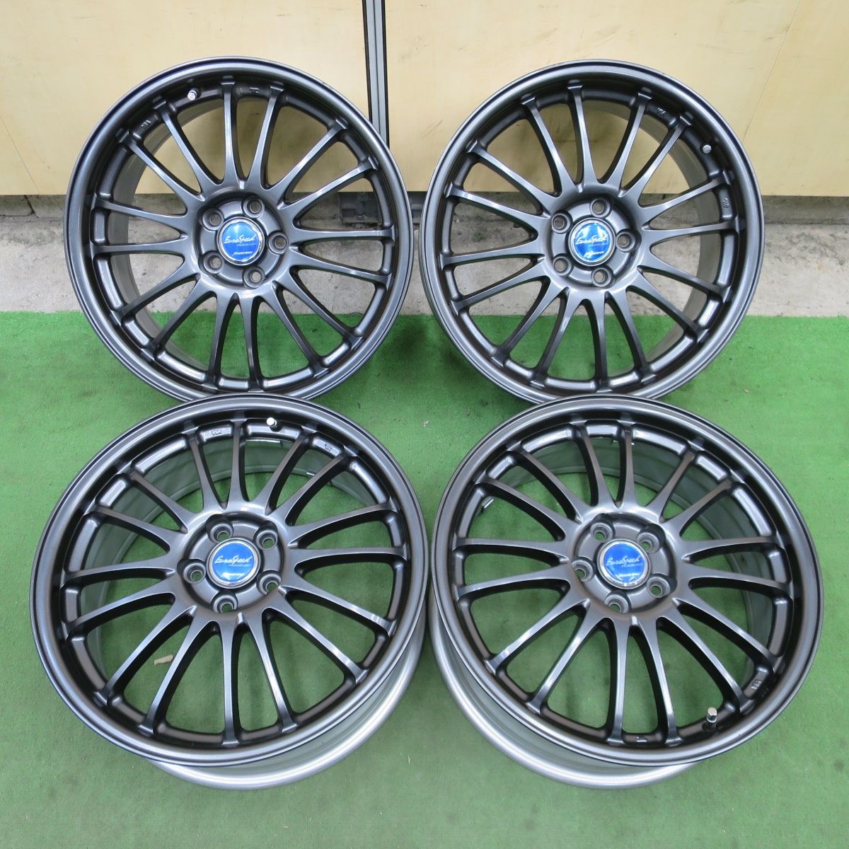 マナレイスポーツ17×7J +40 114.3 225/65R17 引取限定 送料無料] キレイ☆EuroSpeed PREMIUM LIGHT MANARAY SPORT 17インチ