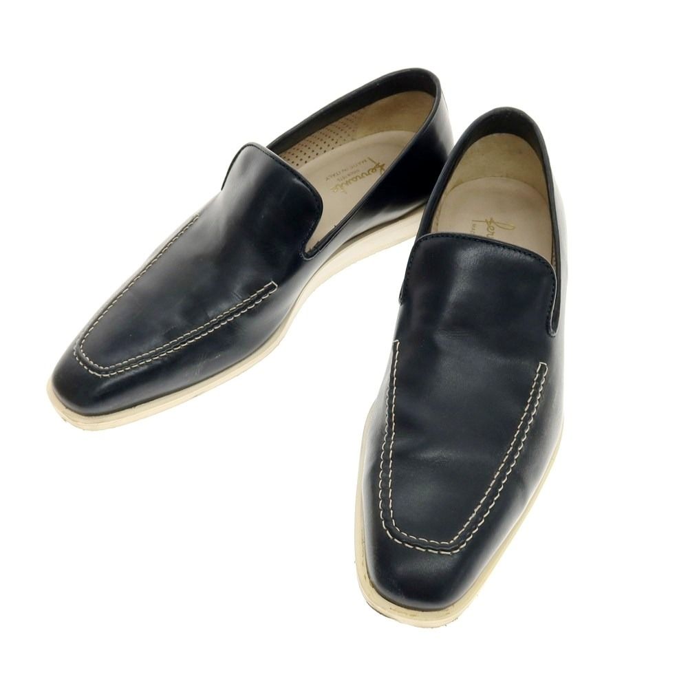 【中古】フェランテ FERRANTE ヴァンプローファー ネイビー【サイズ7 1/2】【メンズ】 中古】フェランテ FERRANTE ヴァンプローファー ネイビー【サイズ7 1/2