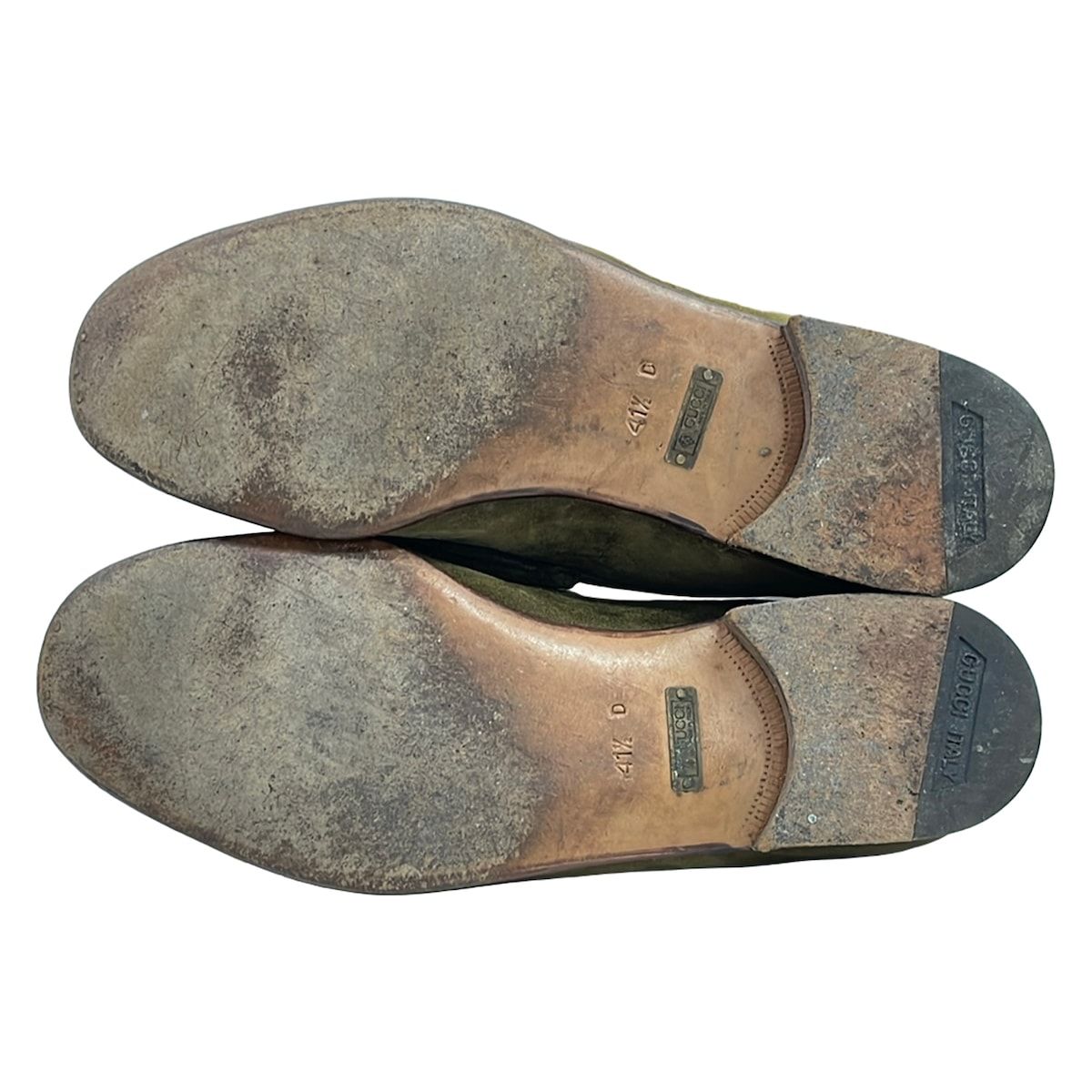 GUCCI(グッチ) ローファー 41 1/2 D メンズ ホースビット ダークグリーン×ベージュ レザー GUCCI(グッチ) ローファー 41 1/2 D メンズ ホースビット ダークグリーン×ベージュ レザー