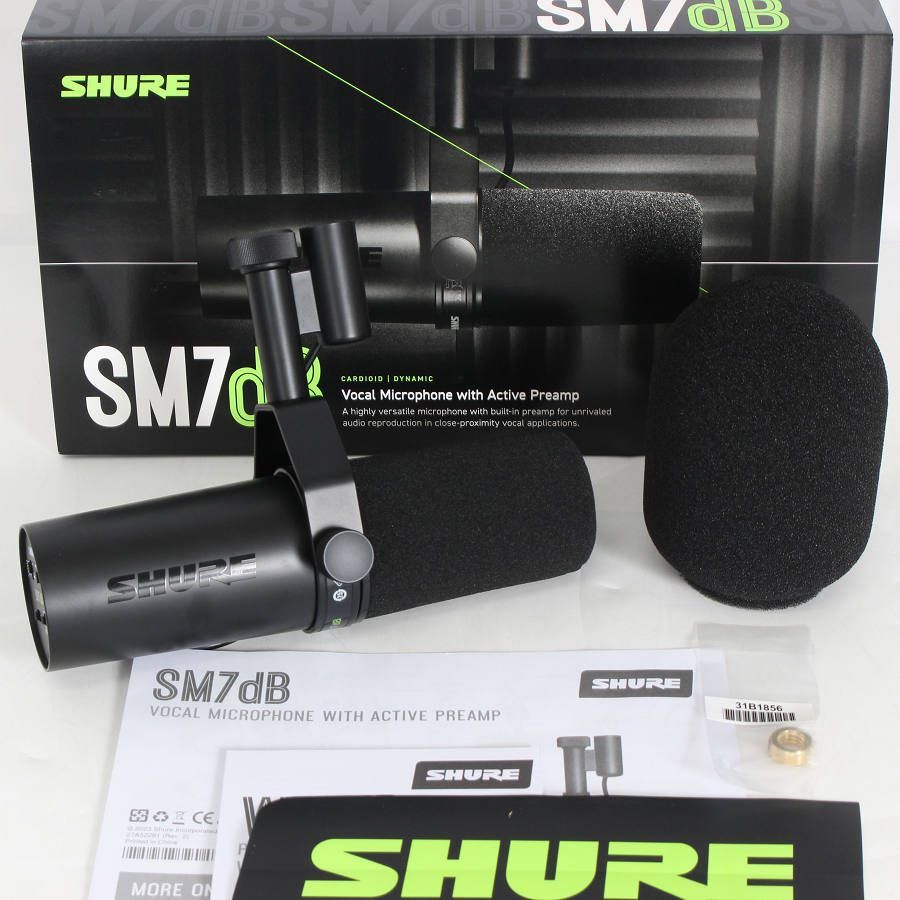 【美品】SHURE SM7dB ボーカル用ダイナミックマイクロホン プリアンプ内蔵 シュア 本体