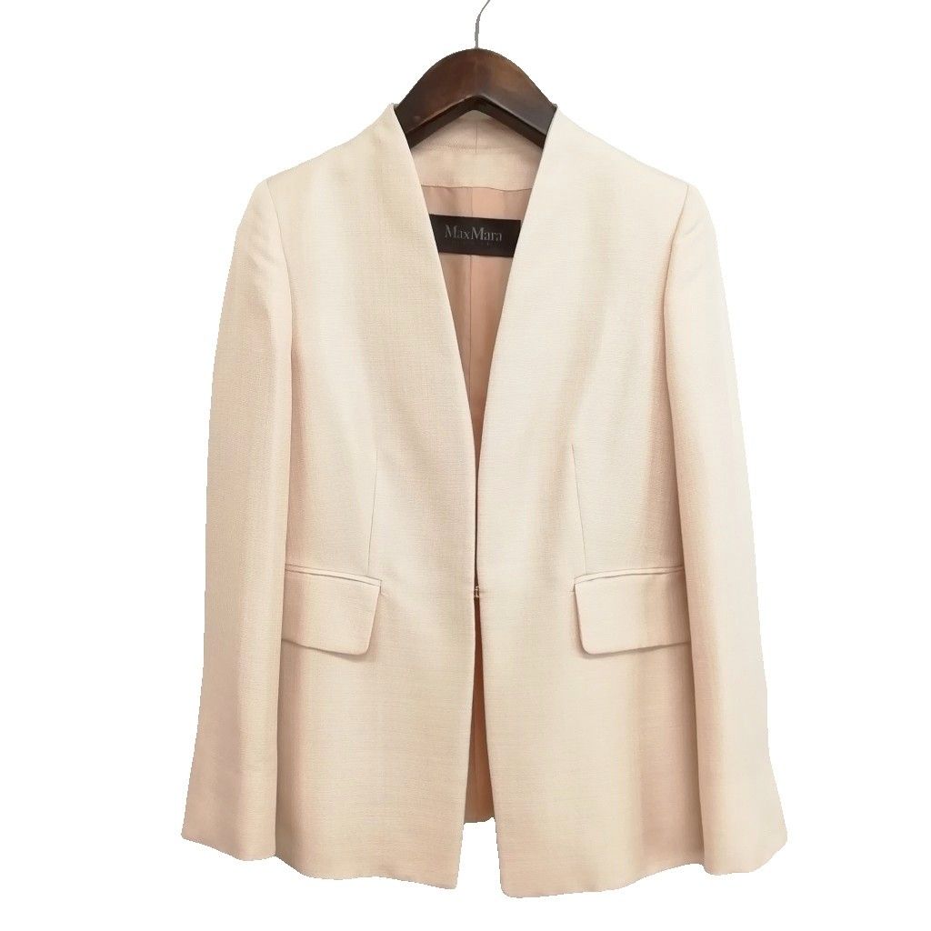 マックスマーラ MAX MARA pianoforte ノーカラー ジャケット レーヨン