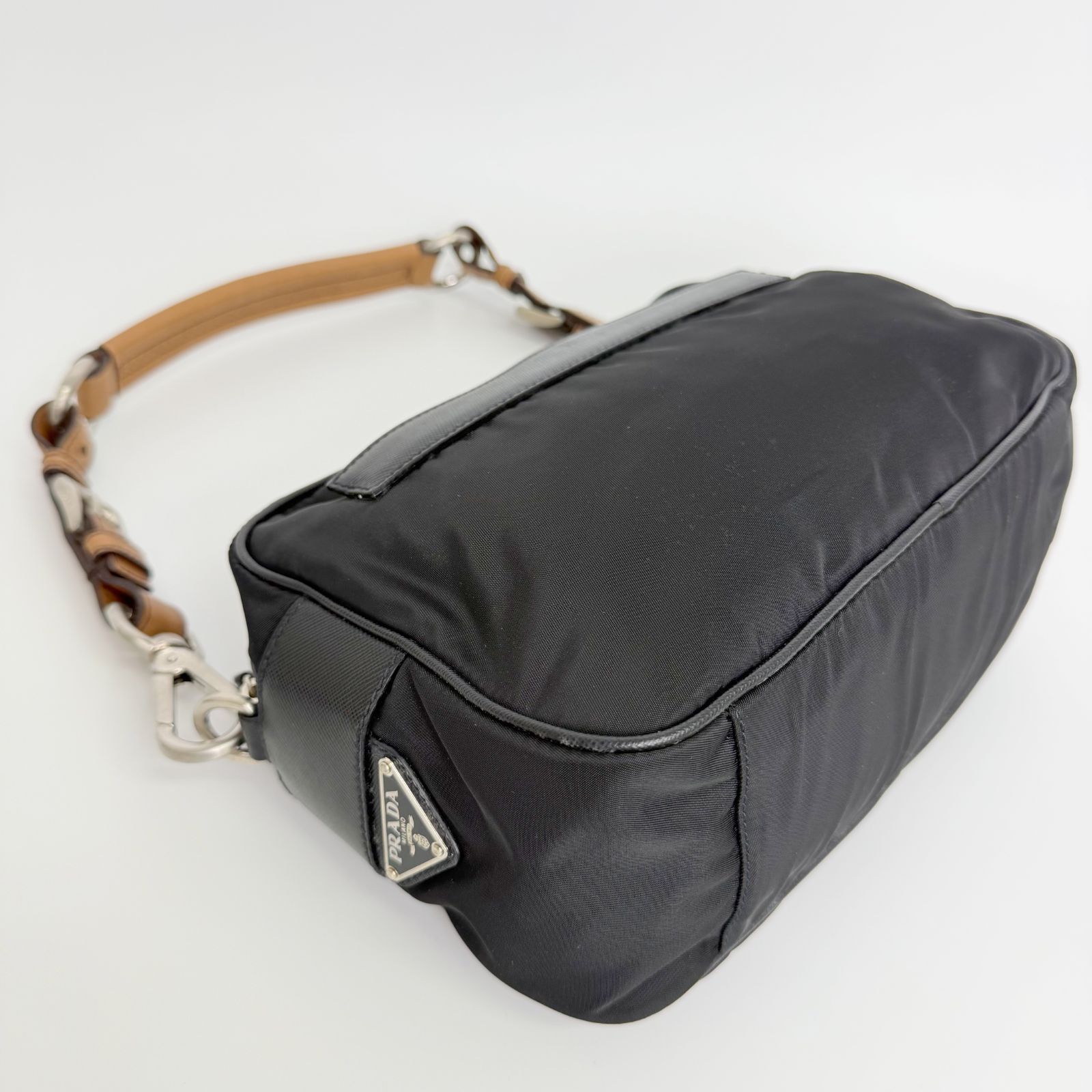 中古】PRADA プラダ テスートナイロン 編み込みストラップ ショルダー
