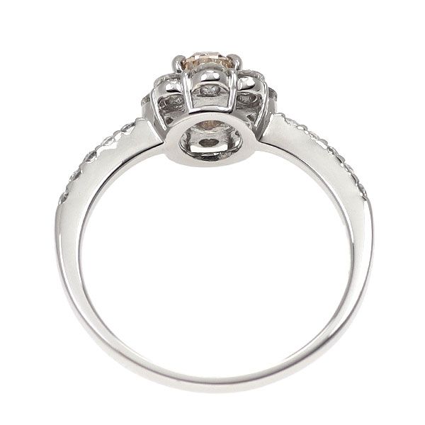 Pt900 オーバル ダイヤモンド リング 0.441ct D0.58ct