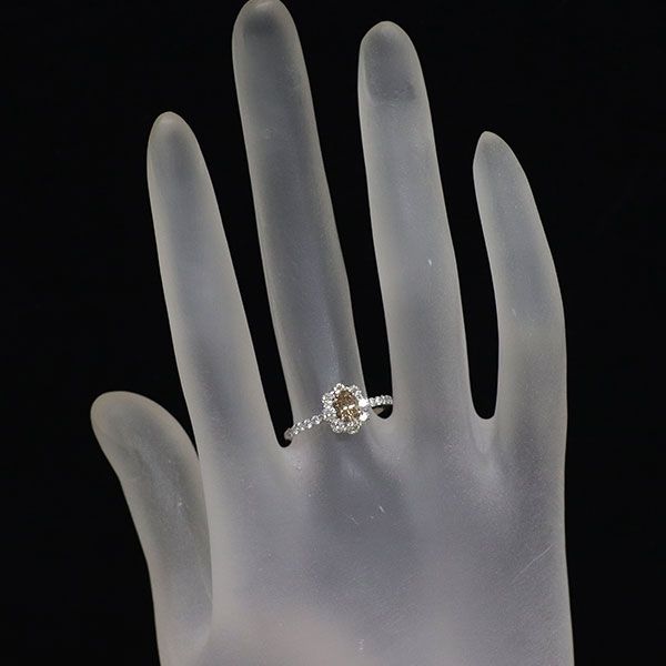 Pt900 オーバル ダイヤモンド リング 0.441ct D0.58ct