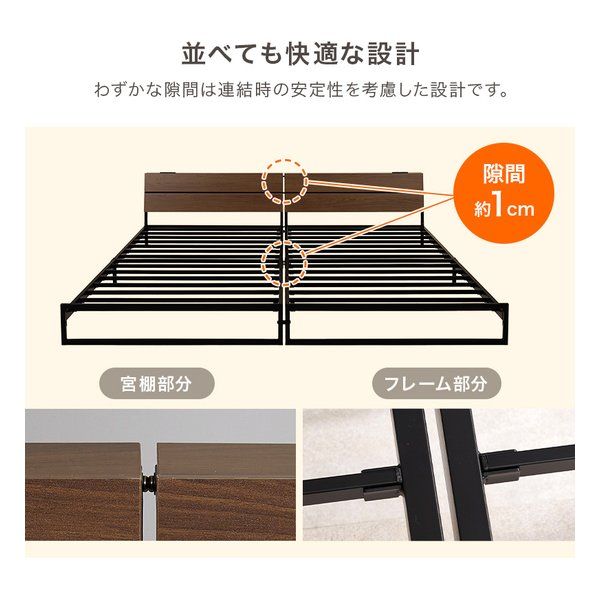 萩原 ハギハラ シングルベッド ベッドフレーム単品/ロータイプ/2口