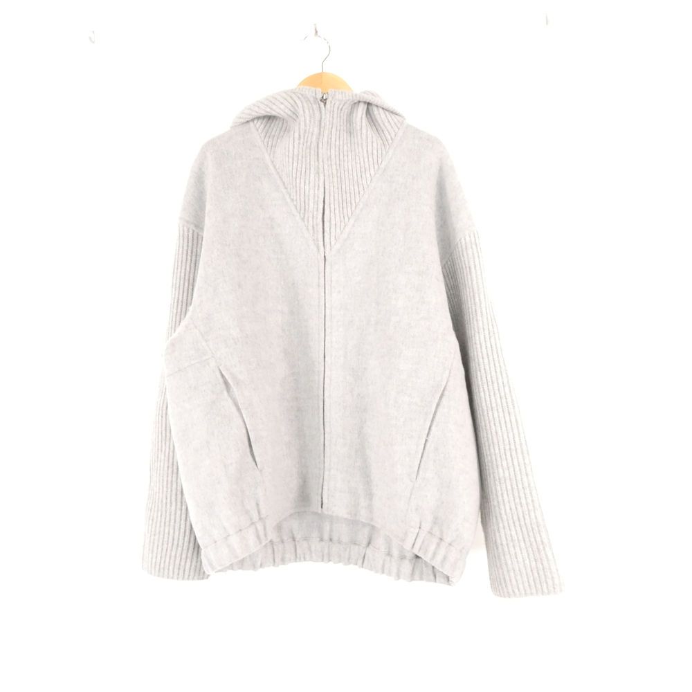 美品 theory luxe セオリー 03-5404115 ブルゾン 38 Mサイズ相当 ウール他 アウター フード付き リブ レディース AD2249B3