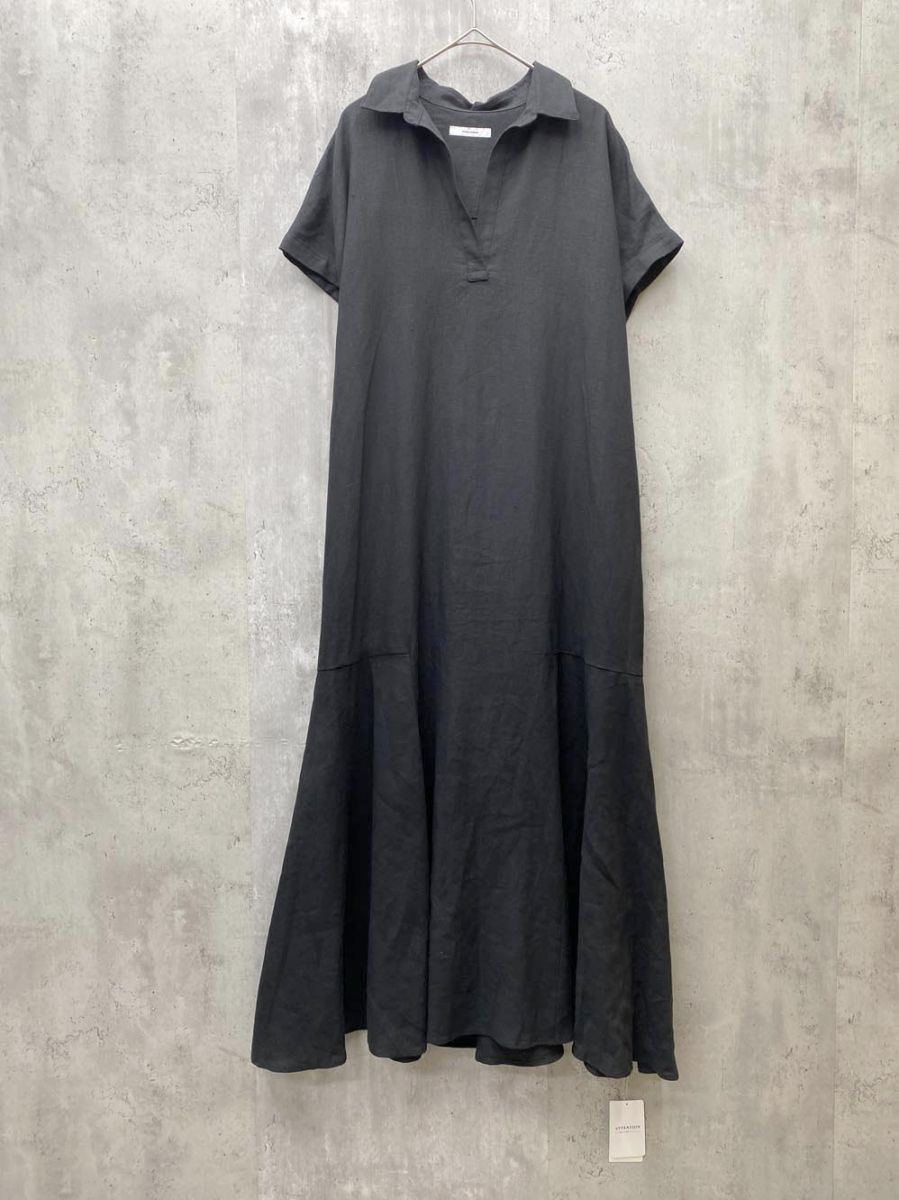 新品 JOURNAL STANDARD ジャーナルスタンダード リネン100% フレア ロング ワンピース 無地 きれいめ size38/ブラック ■◆◎レディース