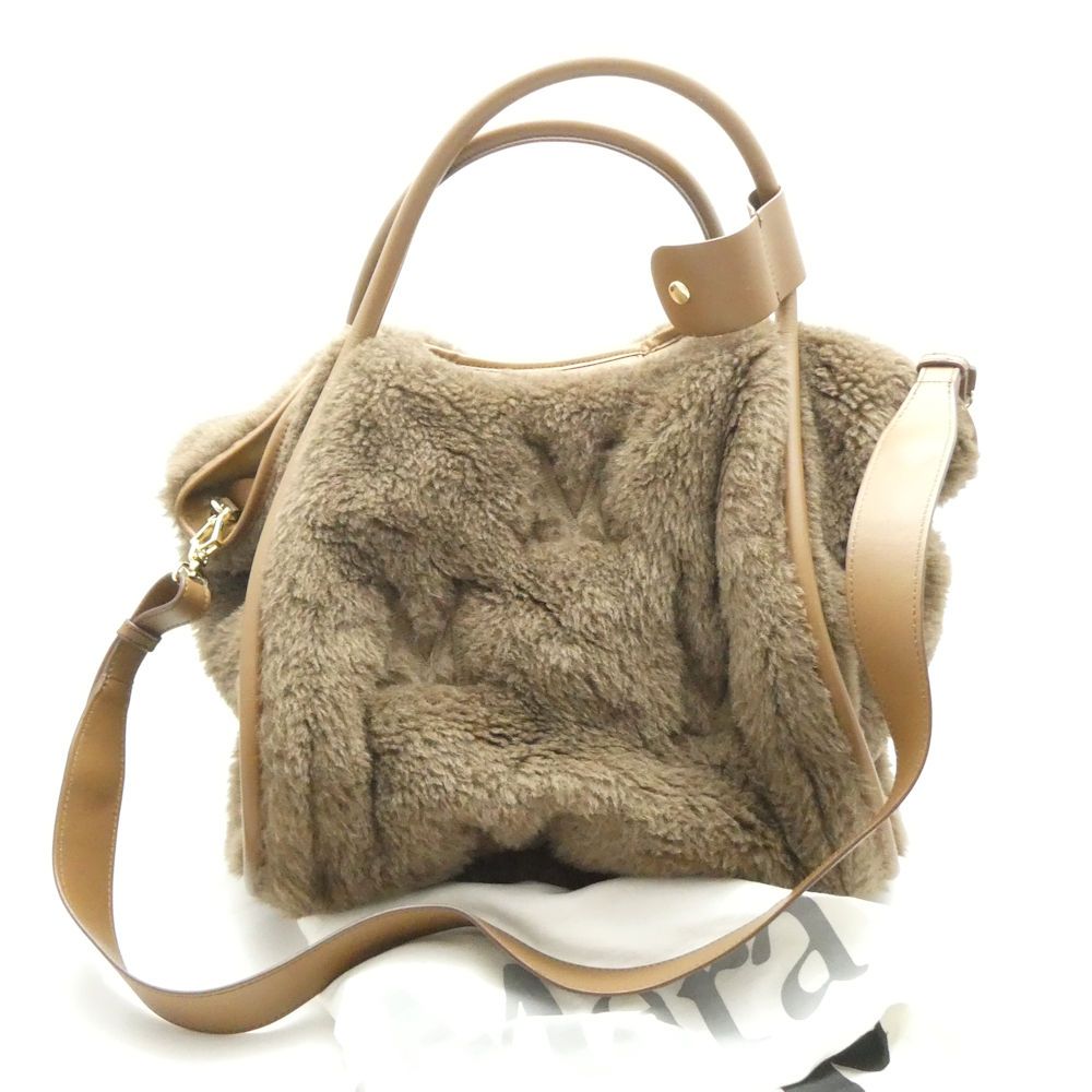 美品 MAXMARA マックスマーラ ハンドバッグ ショルダーバッグ ロゴ ボア Tマリン M刺繍 レディース AD2228W1 39,000円
