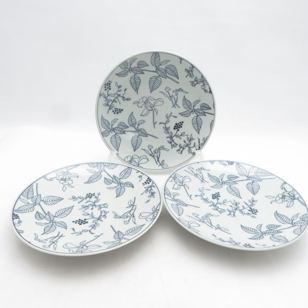 美品 artek アルテック Lehti 東屋 白岳窯 2016 中皿 3枚 セット 18cmプレート パン ケーキ SM5637G1