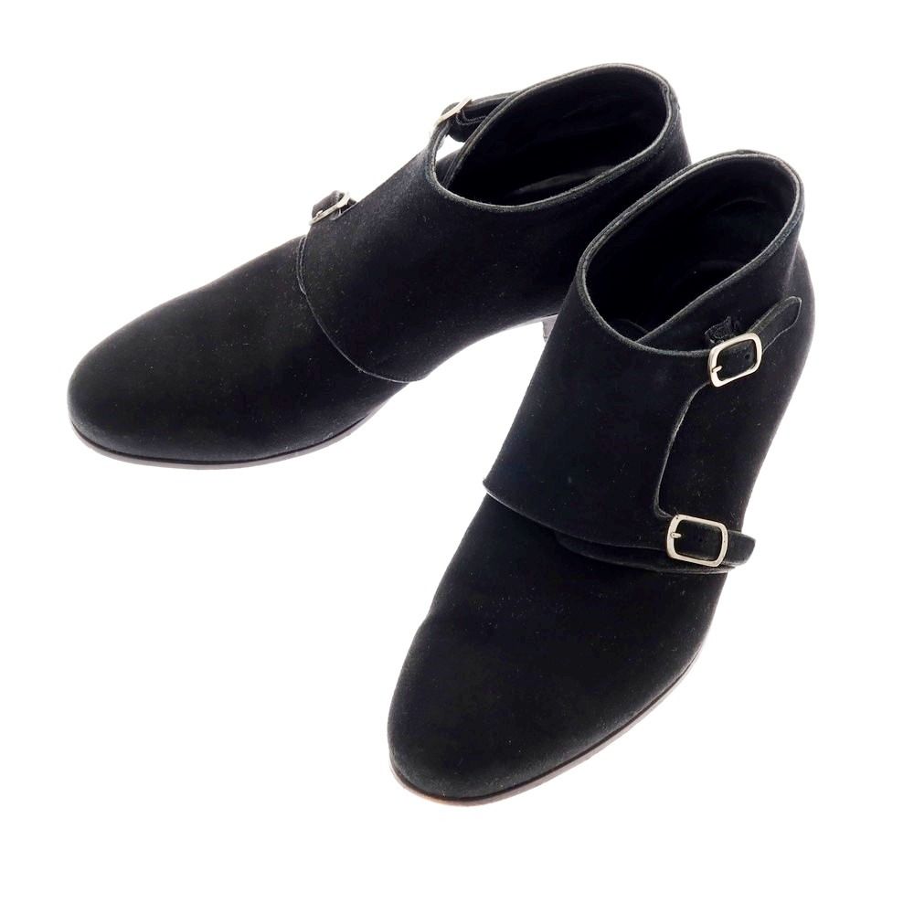 【中古】フェランテ FERRANTE スエード ダブルモンク ブーツ ブラック【サイズ9】【メンズ】 中古】フェランテ FERRANTE スエード ダブルモンク ブーツ ブラック