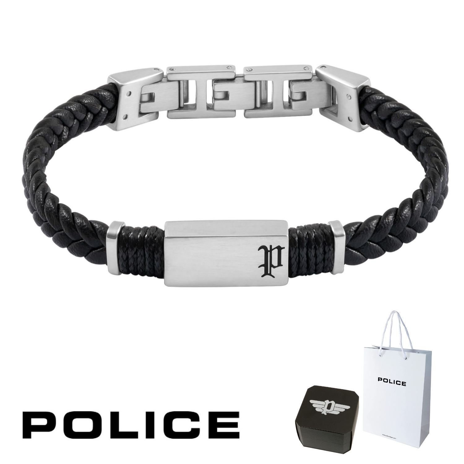 ブレスレット ポリス POLICE RIDGECORD リッジコード GB0079503 レザー ステンレス 316L サージカルステンレス メンズ 男性 ギフト プレゼント おすすめ 誕生日 クリスマス バレンタイン お祝い 新品 正規品