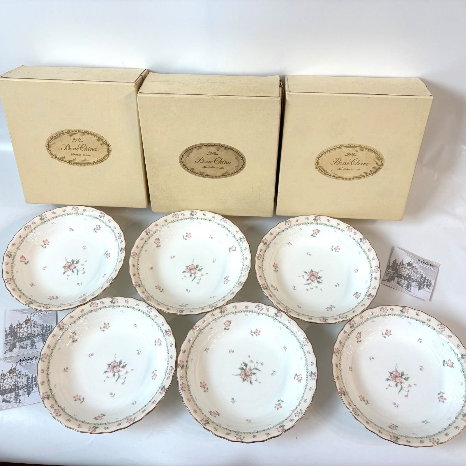 ◼️Noritake◼️ ボーンチャイナ ROSE YARD 日本製 ヴィンテージ 皿 6