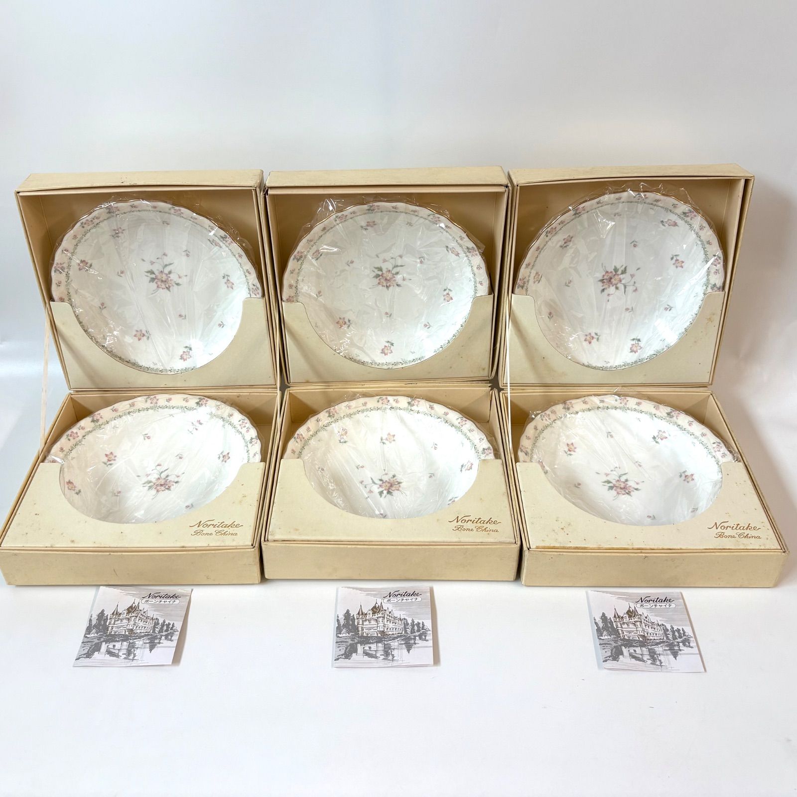 ◼️Noritake◼️ ボーンチャイナ ROSE YARD 日本製 ヴィンテージ 皿 6