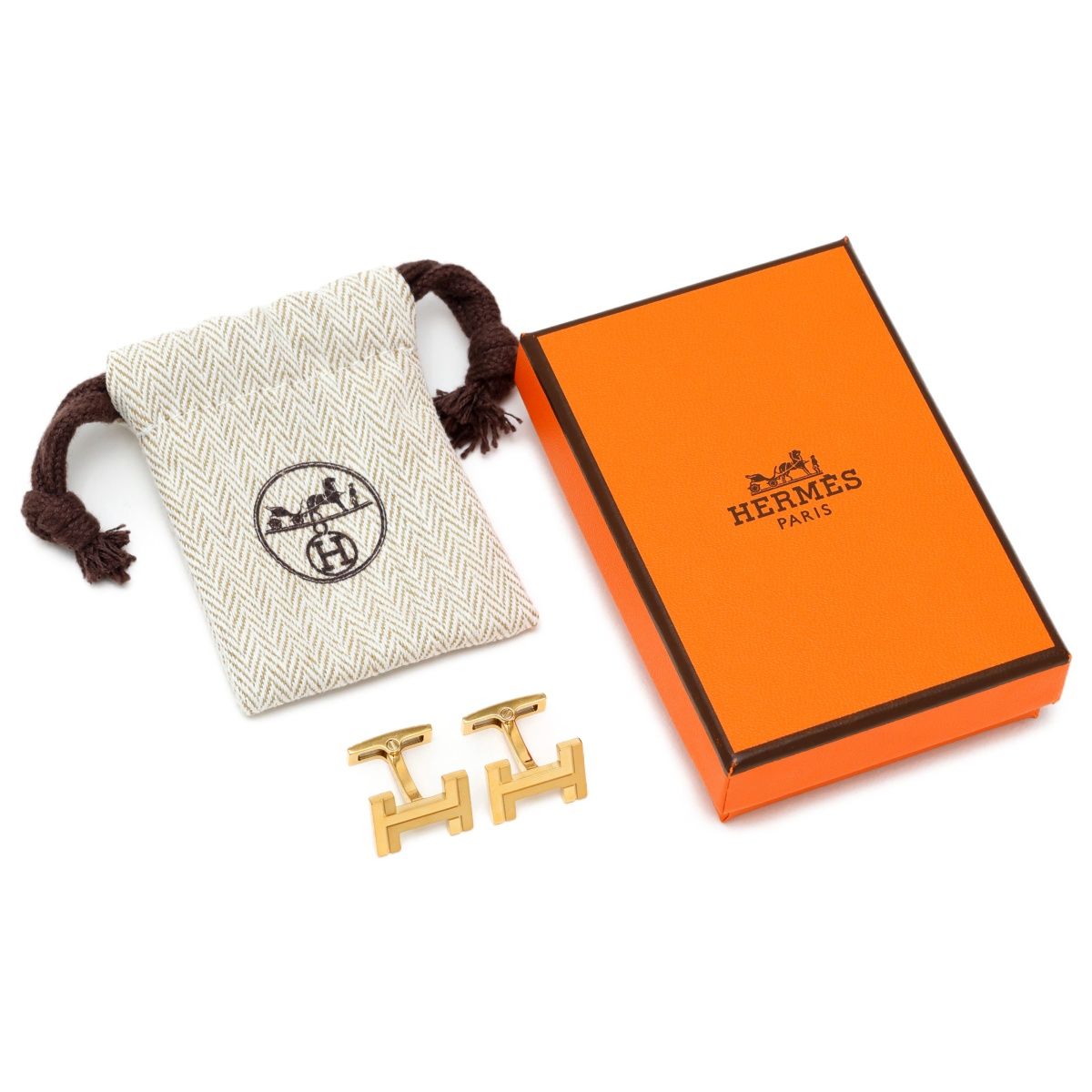 エルメス/HERMES カフス / カフリンクス H オ カレ H077189FA00 メタル