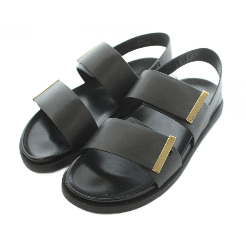 トッズ TOD'S レザーサンダル 36.5 23.5cm 黒 ブラック XXW68K0JE60N6MB999 /MI ■OS