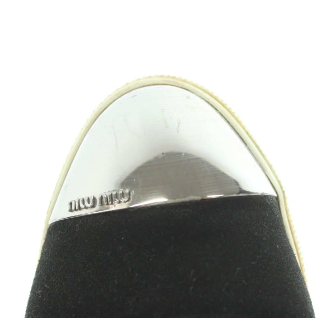 ミュウミュウ miumiu スリッポン メタリックトゥキャップ 36.5 23.5cm