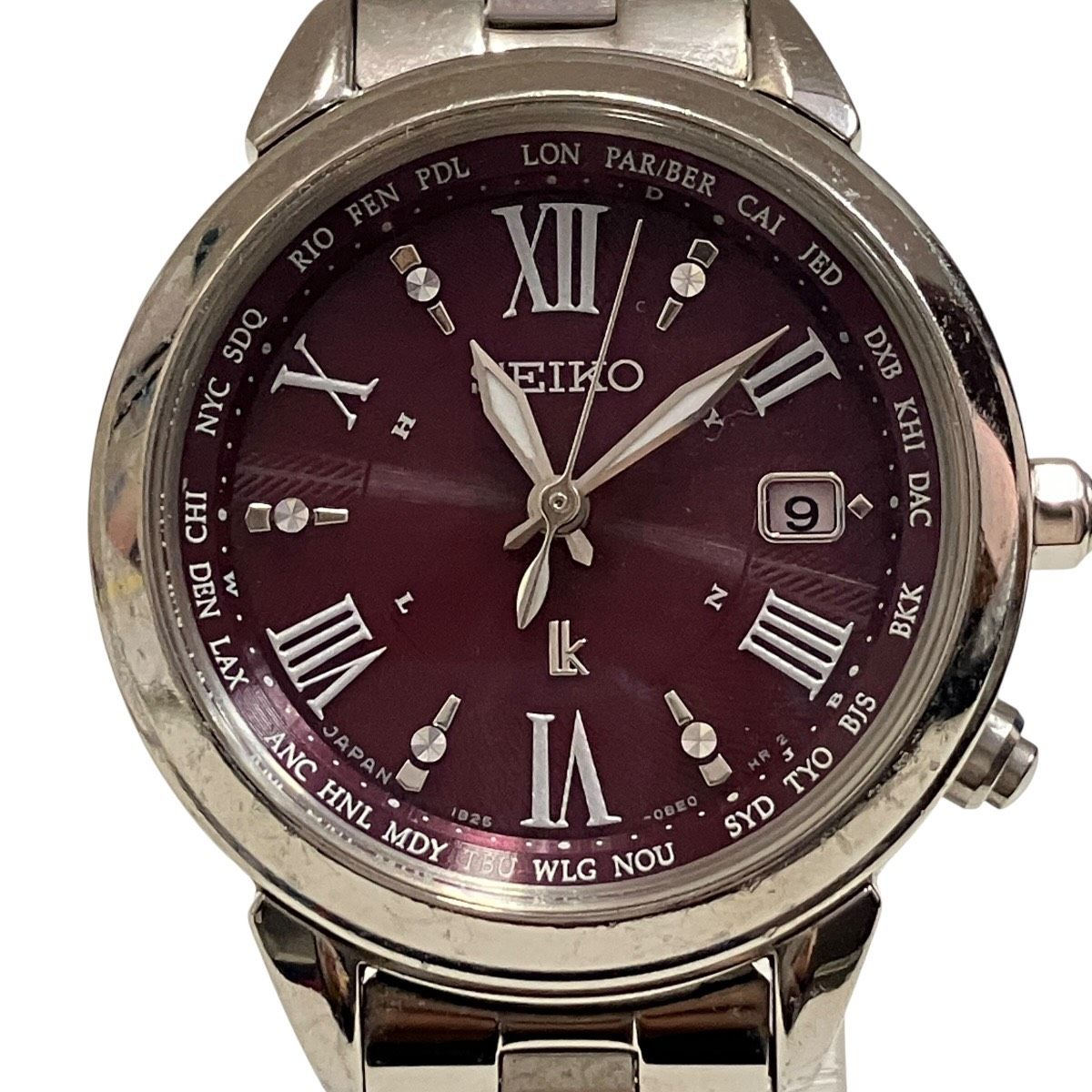 稼働 SEIKO セイコー ルキア ラッキーパスポート 電波ソーラー 革ベルト セイコー SEIKO ルキア ラッキーパスポート 腕時計 総重量約33.7g
