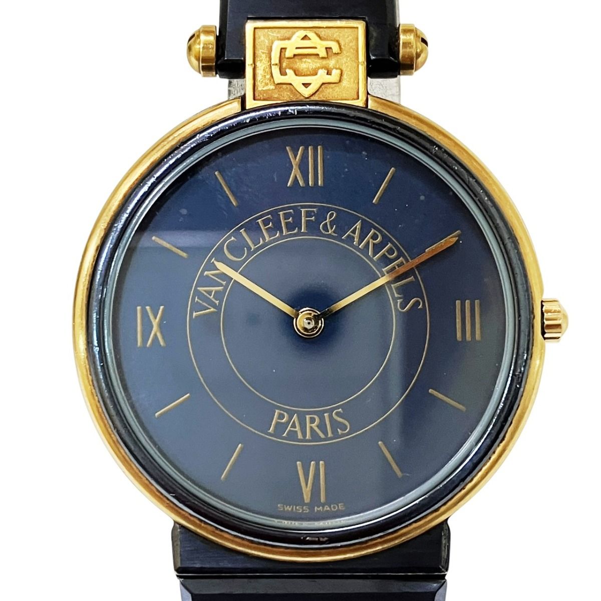 ヴァンクリーフ＆アーペル Van Cleef & Arpels ラ・コレクション 腕時計 総重量約44.3g SS SS クオーツ ネイビー文字盤 43106LL5 メンズ