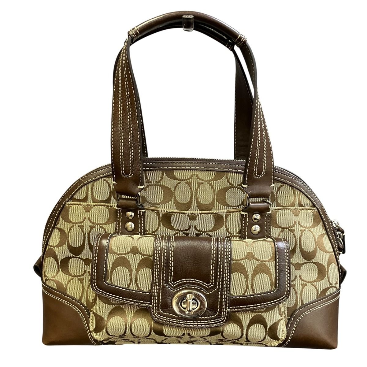 COACH コーチ シグネチャー ハンドバッグ F13977 キャンバス コーチ COACH ジップサッチェル シグネチャー ハンドバッグ キャンバス