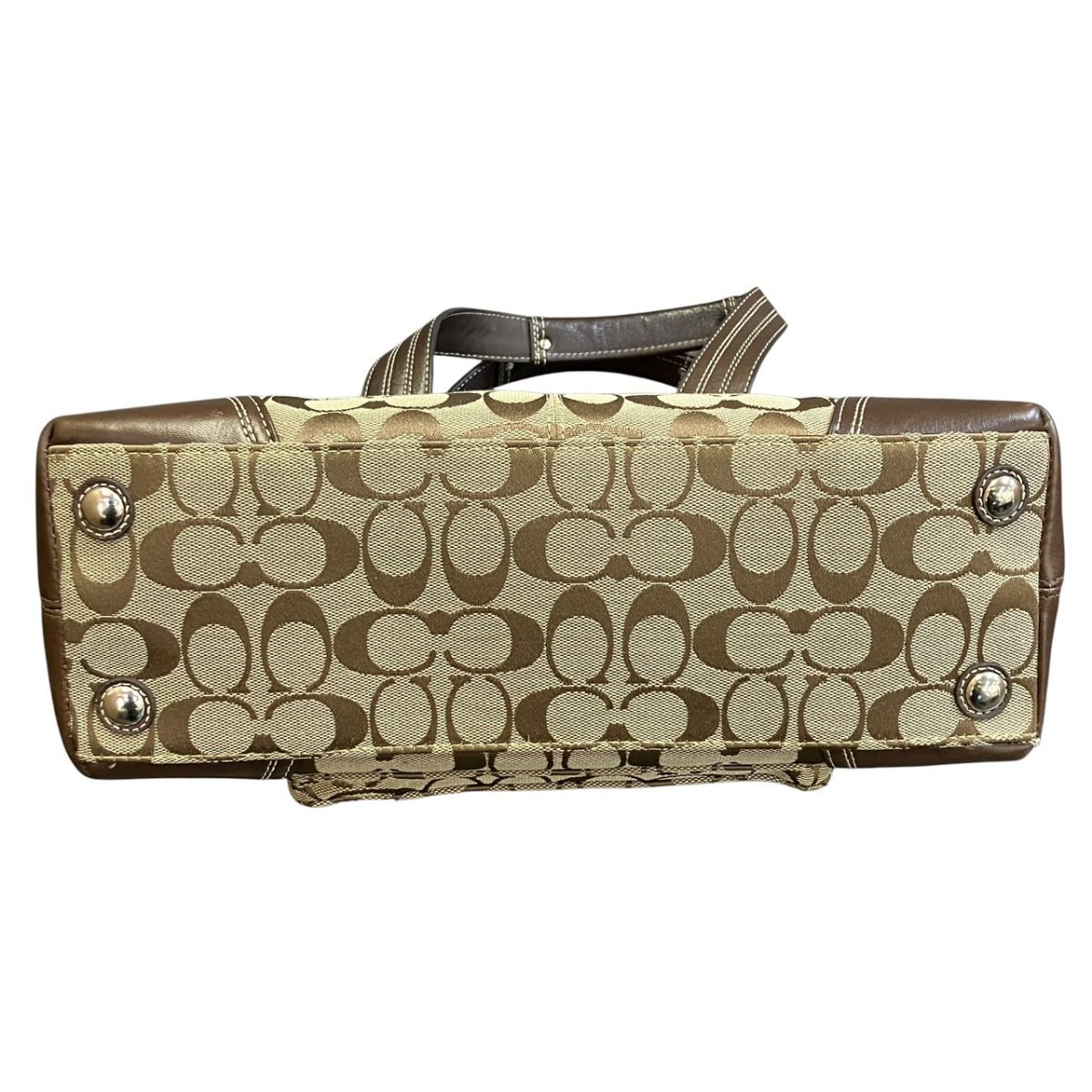 コーチ COACH ジップサッチェル シグネチャー ハンドバッグ キャンバス