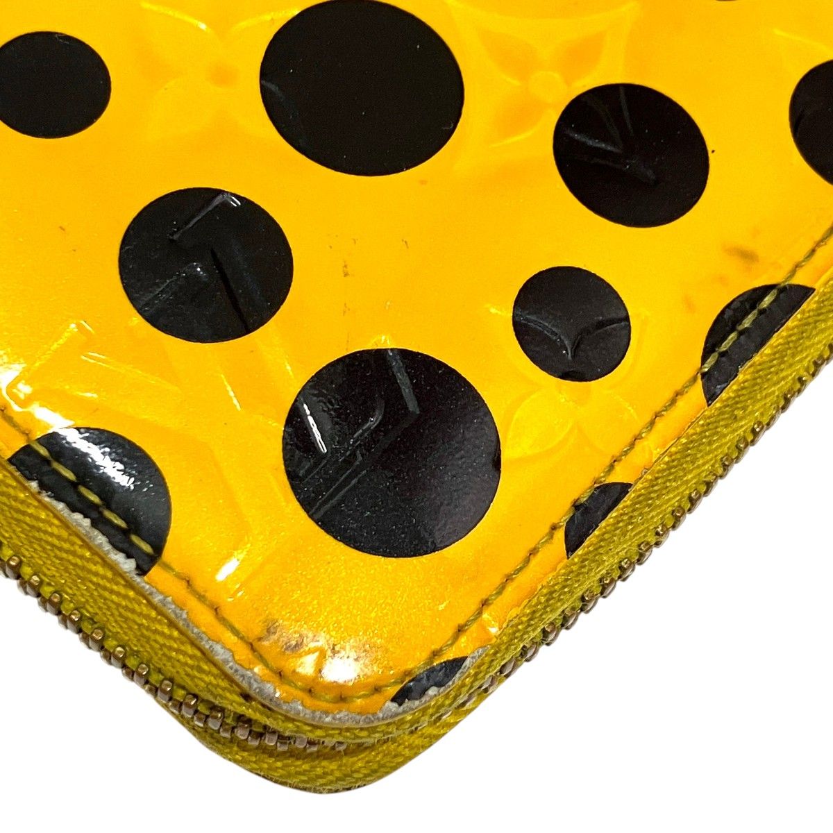 限定 ルイヴィトン モノグラム ヴェルニ ジッピーウォレット 財布 黄色 草間 ルイ・ヴィトン LOUIS VUITTON ドットインフィニティ 草間彌生コラボ