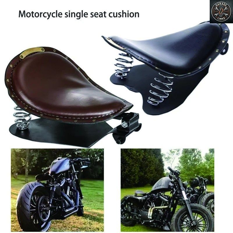 ハーレーダビッドソン アイアン883 スポーツスター ソフテイル用 ユニバーサル レトロ レザー モーターサイクル ソロシート チョッパーサド