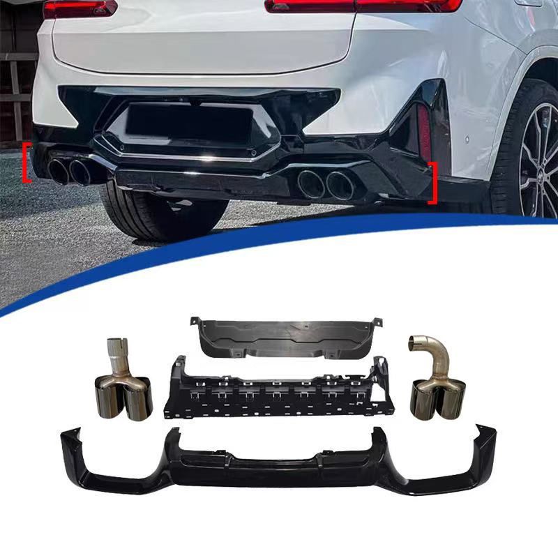 BMW X4 G02 2022-2024年対応 リアアンダーリップキット ピアノブラック ABS製 リアまわり 外装アクセントパーツ