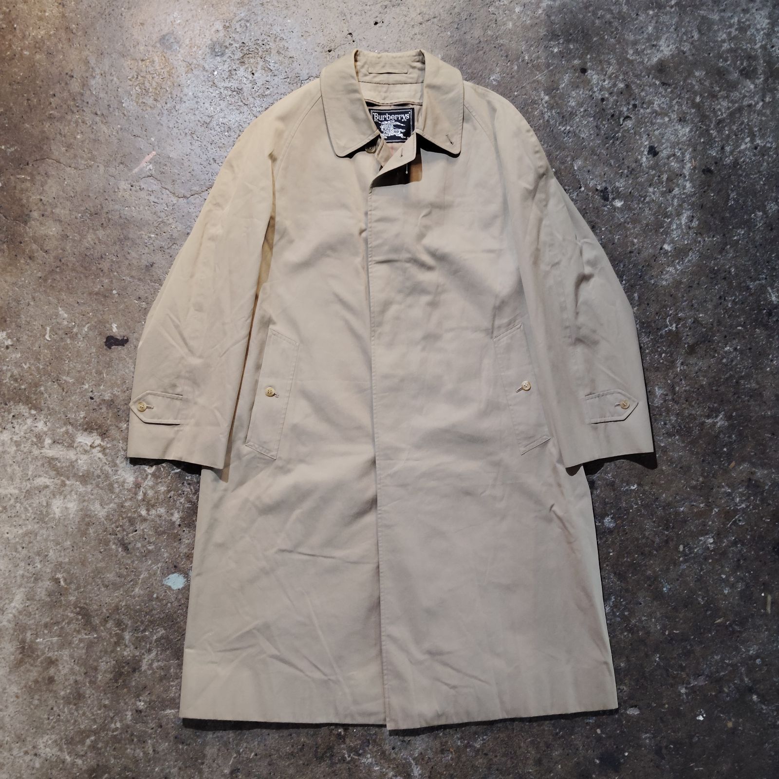 【Burberry】70s バーバリー 裏ボア付き ステンカラーコート M BURBERRY 70s~80s バルマカーンコート バーバリー ステンカラーコート