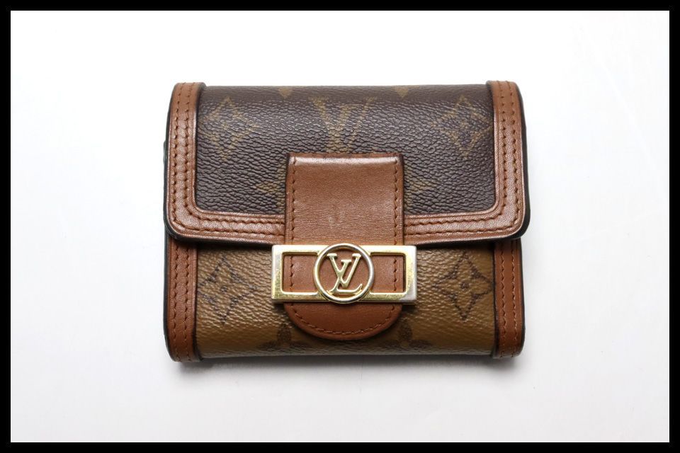 ■LOUIS VUITTON モノグラムリバース ポルトフォイユドーフィーヌコンパクト レザー 3つ折り財布 ルイヴィトン ■0423pf1351-7K