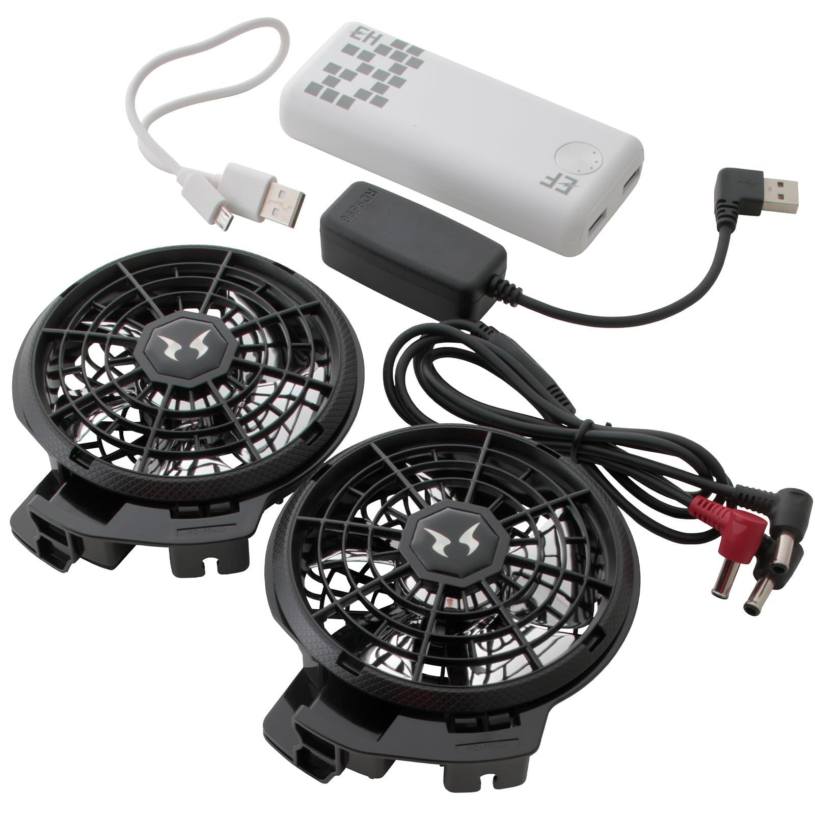 空調風神服 トランスフォーマーセット 90402 ハイパワーファン モバイルバッテリー RD9241 RD9230H RD9546 変換器付き<010-90402>