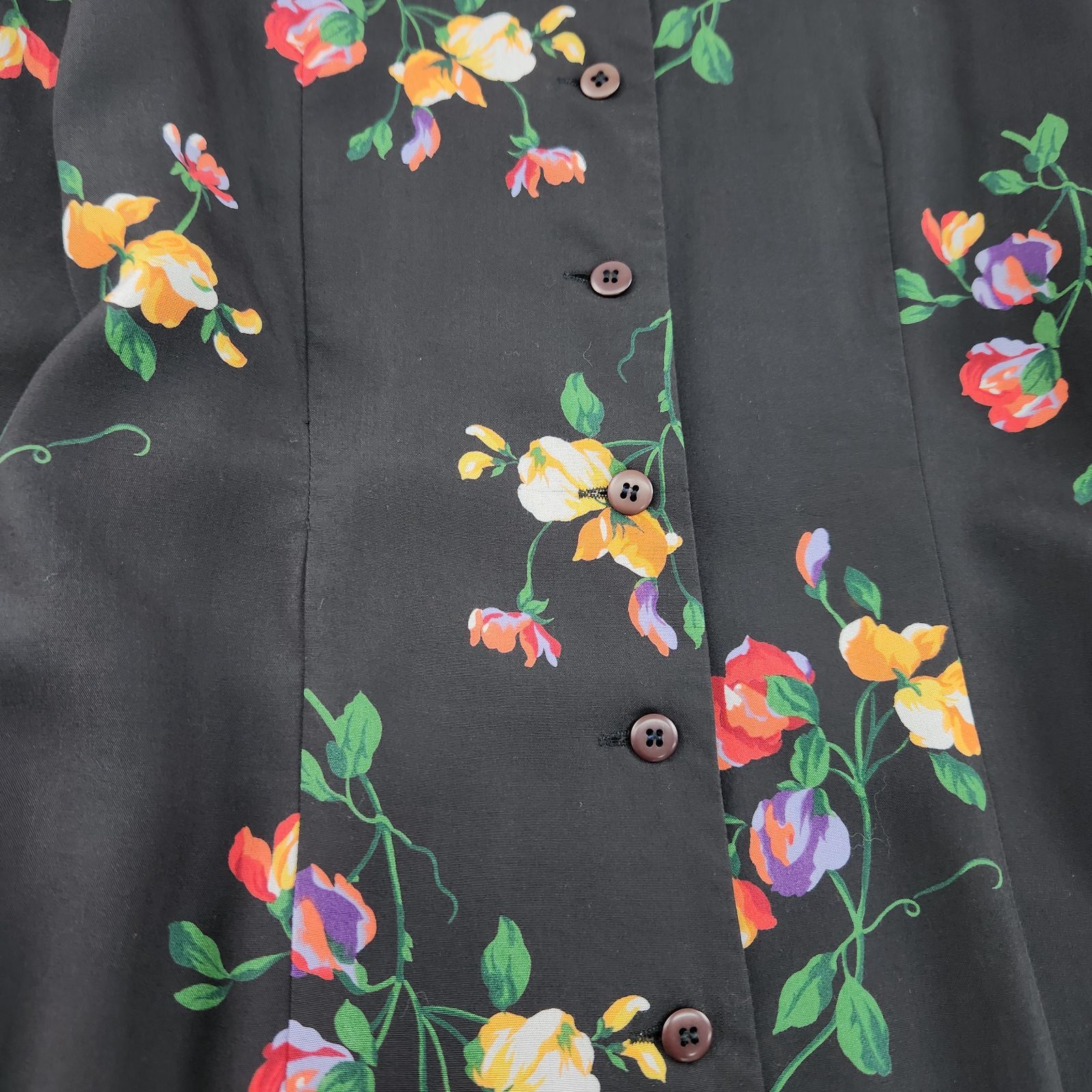 KENZO 長袖ワンピース ケンゾー ロング丈 マキシ 花柄 シャツワンピ vintage 9号 M L相当